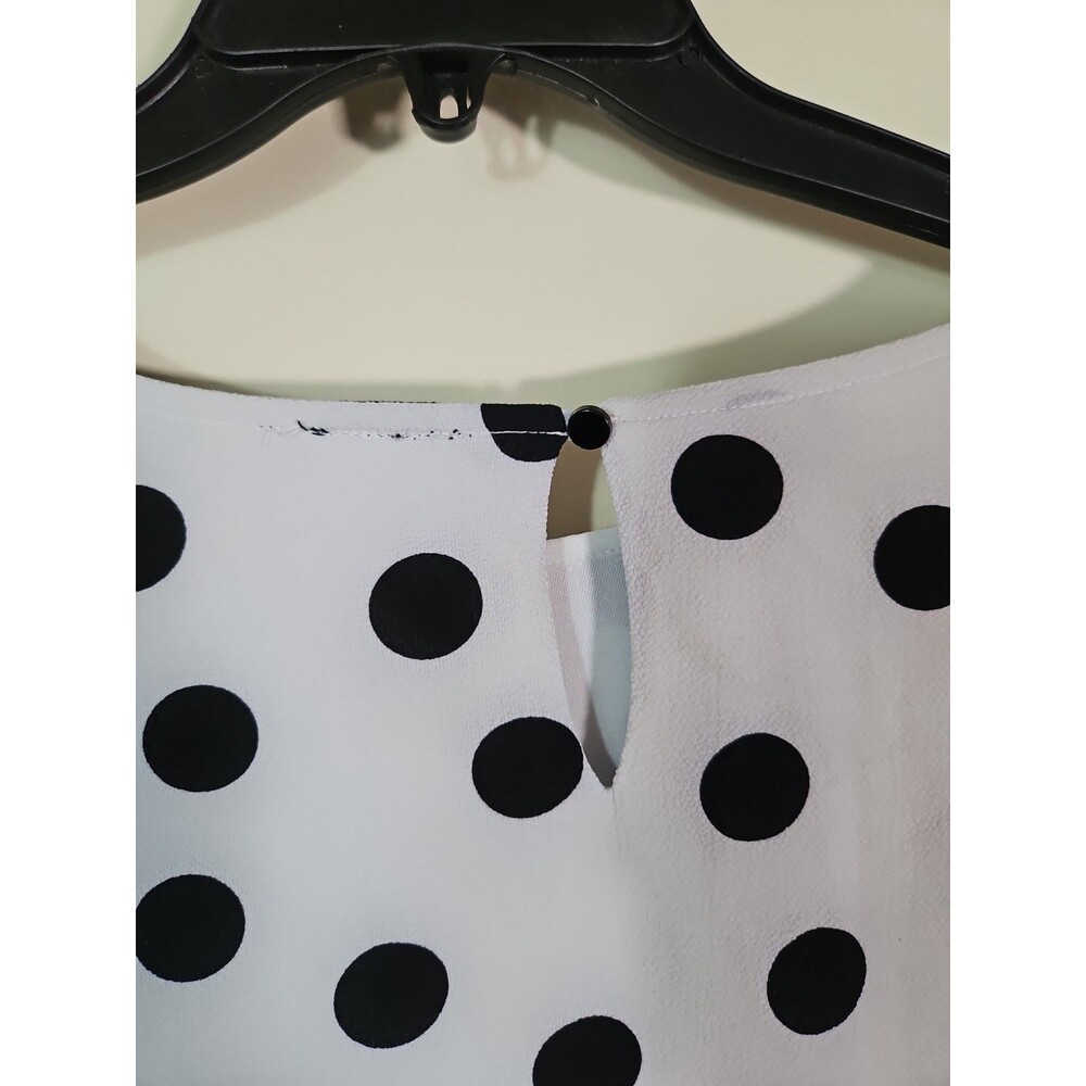 Cocomo Women Plus Size 2x Polka Dot Classy Black White Long Sleeve Dress Knee L - Picture 11 of 11
